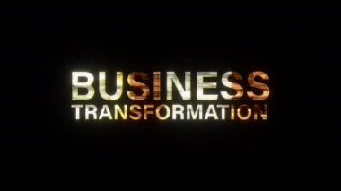 BÜYÜK TRANSFORMATION 3D İllüstrasyon başlıklı kusurlu altın renkli metin. 4K altın parıltı, İş Dönüşümü grunge metin animasyonunun kusursuz döngü animasyonu.