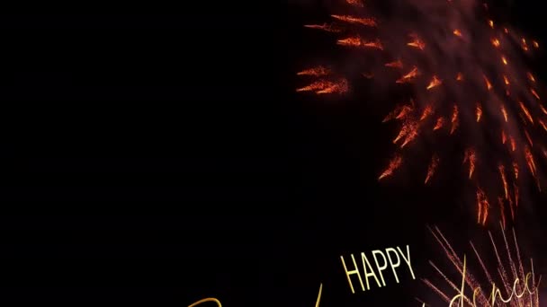 Buon Giorno Dell Indipendenza Con Fireworks Seamless Loop Title Intro — Video Stock