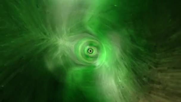 Περίληψη Cgi Αδιάλειπτη Βρόχο Μαύρη Τρύπα Λάμψη Πράσινο Κίτρινο Σύννεφο — Αρχείο Βίντεο