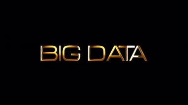 Işık efektli Büyük DATA altın metni alfa kanalı Quicktime Prores 4444 ile izole edildi. 4K 3D kusursuz döngü Büyük Veri kelime ışık efekti video kapağı görüntülerinizi kaplamak için.
