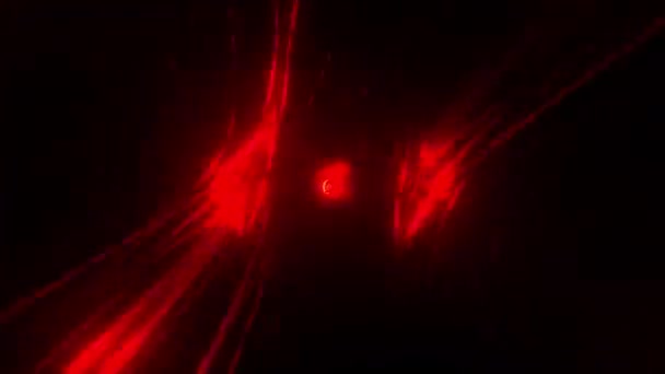 3Dシームレスループ 概要赤エネルギープラズマトンネル未来運動グラフィックス 催眠グローレッドライト光錯覚トンネル Vjループ ステージショー 遷移のためのビジュアルフラクタルエネルギー移動 — ストック動画