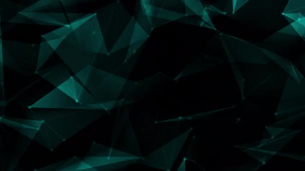 Dark Blue Green Abstract Polygonal Loop Motion Background Moving Lines — Vídeo de Stock