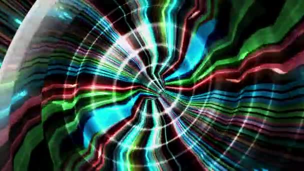 Abstract Rainbow Gradient Concentric Rings Looping Animation Moving Ring Circle — Stock Video