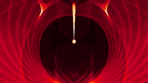 Abstrait Art Red Mesh Wave Vortex Space Tunnel Center Fire — Video