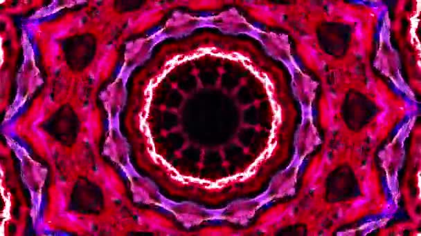 Multicolorido Rosa Caleidoscópio Vermelho Sequência Padrões Loop Abstract Motion Graphics — Vídeo de Stock