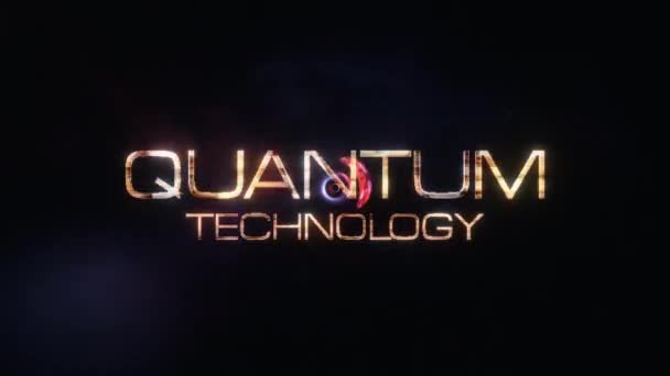 Quantum Technology Futuristic Cinematic Title Banner Concept Inglês Renderização Sem — Vídeo de Stock