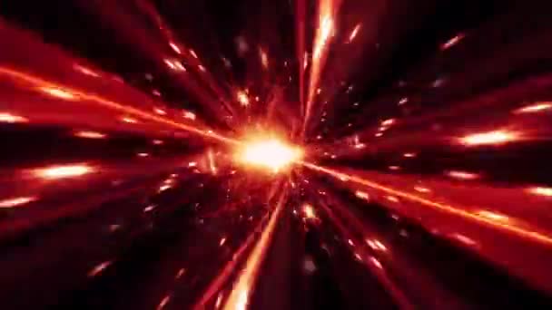 Πολύχρωμο Φως Ταχύτητας Κίνησης Φόντο Κόκκινο Τρεμοπαίζει Φως Που Περιστρέφεται — Αρχείο Βίντεο