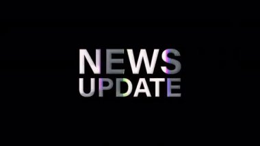 4K 3D UPDATE gümüş kelime başlığı döngü hatası etkisi olan metin parlayan ışık döngüsü ile QuickTime Alpha Channel ProRes 4444 kullanılarak izole edildi. Haber Güncelleme hatası metin döngüleme ögesi kavramı. 