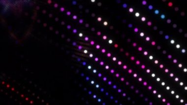 Soyut 3D görüntüleme teknolojisi. Pembe, mavi, neon noktalar. Bulanık bokeh arkaplan konsepti. 4K fütüristik doku parlayan parçacıklar. Bilim, İş, Yüksek Teknoloji, Teknoloji geçmişi.