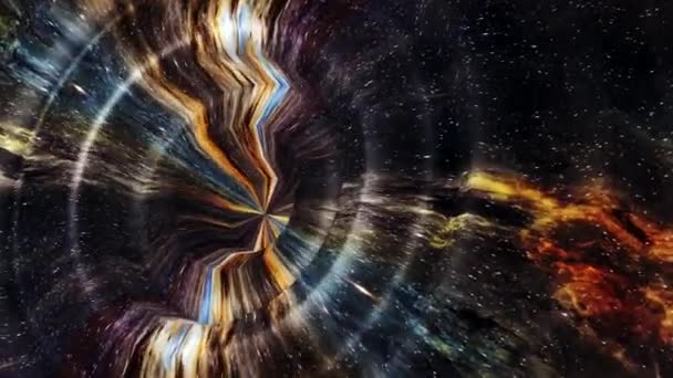 Abstraktes Muster Eines Futuristischen Kreises Mit Dem Effekt Einer Wellenwelligkeitsverschiebung — Stockvideo