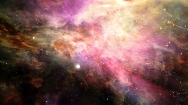 Volo Spaziale Attraverso Nebulosa Orione Rendono Esplorazione Dello Spazio Film — Video Stock