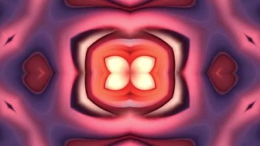 Soyut pop sanatının kaleydoskop dizilimi. Geçiş, VJ döngüsü, mandala, fraktal animasyon için 4k dikişsiz döngü, soyut çok renkli hareket grafikleri arka planı. Güzel parlak süs..