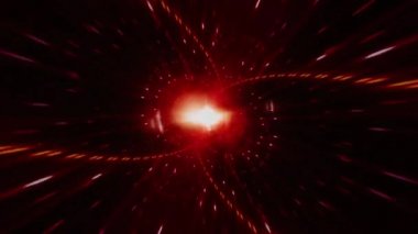 Abstract glow concentric red flare light futuristic technology vortex tunnel rotation loop. 4K 3D seamless loop motion modern background for transition, VJ loop, shows, science, technology animation.