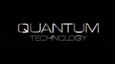 QuANTUM TECHNOLOGY gümüş ışık parlayan döngü dizayn animasyonu ile metin efekti. 4K 3D QuickTime Alpha Channel ProRes 4444 kusursuz döngü Kuantum Teknoloji metin efekti elementini izole etti.