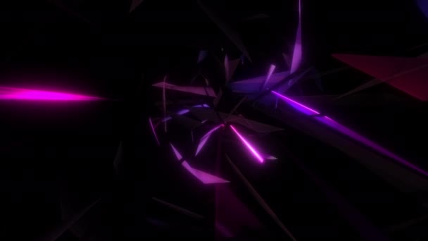 Abstract Glow Pink Purple Laser Neon Futuristic Technology Tunnel Rotation — Video