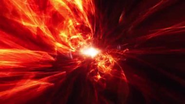 Soyut ateş enerjisi girdap enerjisi akışı kusursuz döngü animasyonunu etkiler. 4K 3D Parlak Bilim-Kurgu dinamik alev dalgası patlama konsepti. Parlayan ışıklar, ateş girdabı enerjisi, arka planda hareket eder..