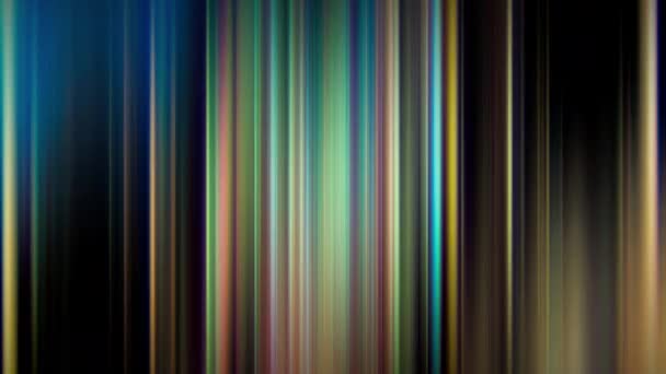 动画环路技术多彩光垂直线在黑色上挥动动画 抽象的暗运动梯度光尾随未来的背景运动 4K艺术条纹发光Vj环路 — 图库视频影像
