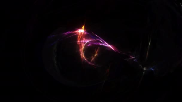 Иллюстрация Таинственный Красочный Яркий Светящийся Хаос Матричный Туннель Черном Фоне — стоковое видео