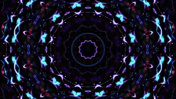 Abstrakte Visuelle Kunst Mehrfarbige Sternförmige Kaleidoskop Sequenzmuster Seamless Loop Abstract — Stockvideo