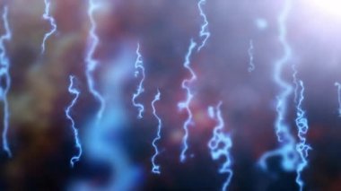 Abstract String theory background concept in Quantum Physics theory. 4K 3D Creative Artistic String Theory Physics Visualization with Quantum background. Glowing String Energy. Quantum Entanglement.