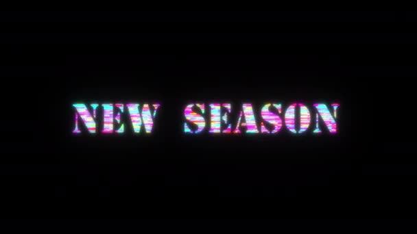New Season Colorful Glitch Text Effect Tube Animation Loop Flicker — Stock Video