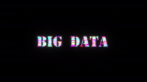 Biig Data Барвистий Глюк Текстовий Ефект Flash Анімації Петлі Мерехтінням — стокове відео