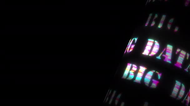 Big Data Colorful Glitch Text Effect Tube Animation Loop Flicker — Stock Video