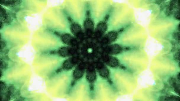 Abstrakte Leuchtende Hellgrüne Kaleidoskop Sequenzmuster Schleifen Sich Abstrakte Bewegungsgrafik Hintergrund — Stockvideo