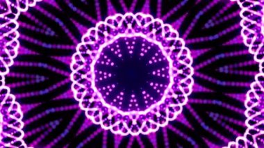 Soyut çok renkli kaleydoskop dizisi döngüsü. Başlık, giriş, yoga, kulüpler, gösteriler, mandala, DJ VJ döngüsü için 4k Soyut Hareket Grafik Arkaplanı. Güzel parlak bir süs. Kusursuz döngü.