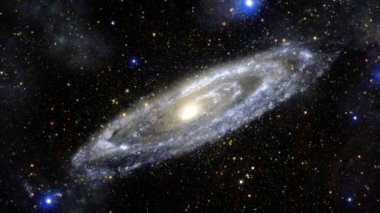 Andromeda takımyıldızındaki PIA15416 'ya yıldızlararası uzay yolculuğu evreni. Dış uzay araştırması soyut arka plan kavramı. NASA tarafından döşenmiş elementler.