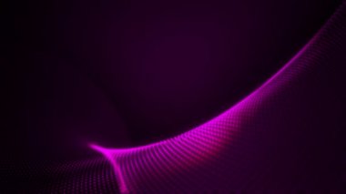 Soyut 3D görüntüleme teknolojisi dijital sanat parlıyor pembe noktalar dalga arkaplan konsepti. 4K pürüzsüz döngü hareketi parlayan parçacıklarla nokta dokusu sallıyor. Bilim, İş, Teknoloji geçmişi.