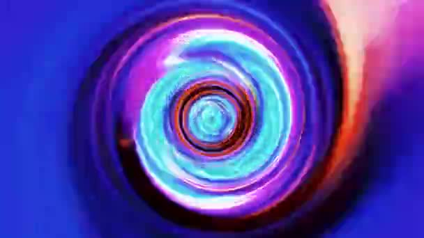 Abstract Kleurrijke Energiegolf Vortex Ruimte Spiraalvormige Tunnel Verspreiden Rimpel Radiale — Stockvideo