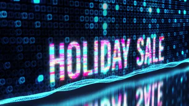 Анимация Holiday Sale Красочный Текст Слово Мерцание Свет Анимации Петля — стоковое видео