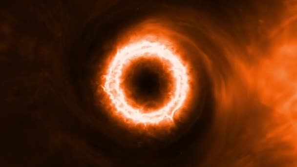 Abstract Glow Orange Black Energy Black Hole Gas Cloud Nebula — Stock Video