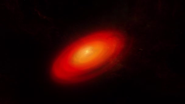 Exploração Voo Espacial Abstrata Com Formações Nuvens Vermelhas Espiral Espaço — Vídeo de Stock