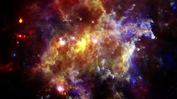 Loop Space Flight Viagens Exploração Espacial Profunda Para Rosette Nebula — Vídeo de Stock