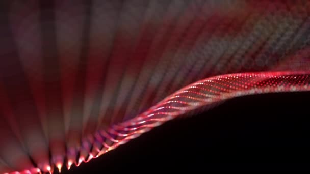 Abstrato Loop Sem Costura Malha Brilhante Laranja Rosa Ponto Digital — Vídeo de Stock