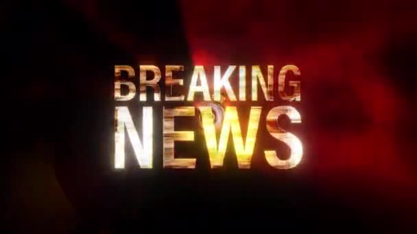 Breaking News Filmischer Titeltrailer Hintergrund Mit Optischer Rotglut Explosion Und — Stockvideo