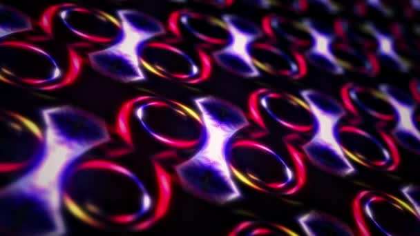 Infinite Loop Colorful Led Neon Matrix Tech Pattern Tile Wall — Stock Video