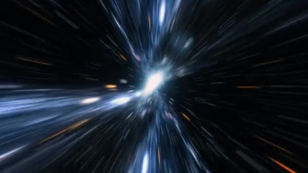 Abstrato Velocidade Criativa Brilho Central Com Luz Azul Hiper Salto — Vídeo de Stock