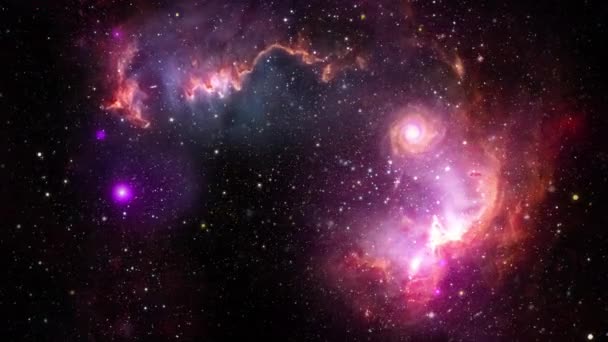 Loop Space Flight Hluboký Vesmírný Průzkum Cestování Small Magellanic Cloud — Stock video