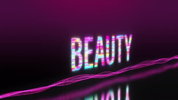 Animação Beauty Fashion Magazine Texto Colorido Palavra Cintilação Luz Animação — Vídeo de Stock