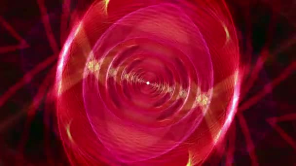 抽象的运动图形环 扭曲的彩色螺旋涡旋光 4K环图案色彩斑斓的圆形条纹旋涡催眠旋转抽象艺术效果 — 图库视频影像
