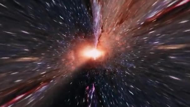 Абстрактный Гиперпространственный Туннель Через Временной Вихрь Loop Sci Межзвездное Путешествие — стоковое видео