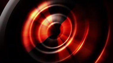 Dalgalanma yer değiştirme animasyonunun etkisiyle siyah kırmızı renk çemberinin soyut üç boyutlu deseni. 4K dijital yüzey halkaları iş sunumu için dalga hareketi, teknolojisiz döngü arkaplanı.