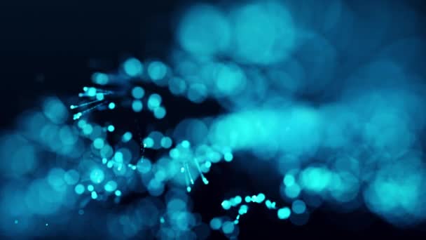 Tecnología Abstracta Fondo Desenfoque Brillante Azul Partículas Digitales Movimiento Onda — Vídeo de stock
