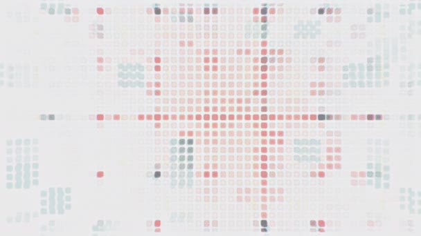 추상적 밍크스 루프붉은 디지털 그리드네모난 라이트 Square Lights White Background — 비디오