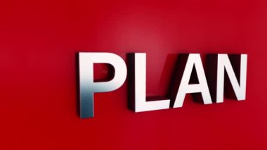 Proje Yönetimi kavramının kırmızı zemin üzerindeki 3 boyutlu krom kelime uçuş efekti. Proje Yönetiminin 4K 3D animasyonu Uçan Kelime Efekti elementi, başlık pankartı