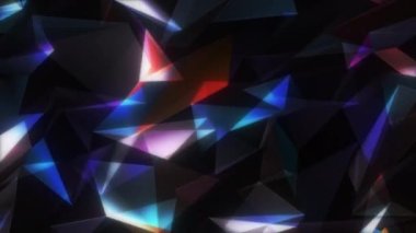 Koyu arkaplanda kusursuz bir renk döngüsü. Hareketli çizgiler ve noktalarla soyut Çokgen geometrisi animasyon arkaplanı. Ağ bağlantısı yapısı 4K 3D dijital simli dubleks dikişsiz döngü çizimi iş dünyası için zarif tasarım.