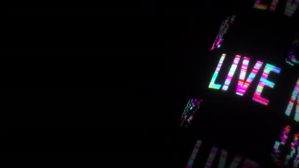 Vivre Maintenant Effet Texte Glitch Coloré Tube Rotation Animation Boucle — Video